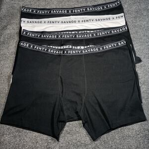 Savage X Fenty Boxer Briefs Size 3XL Black White 4 Pair Classics Cotton